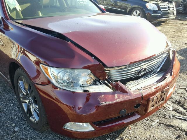 JTHGL46F685025796 - 2008 LEXUS LS 460L RED photo 9