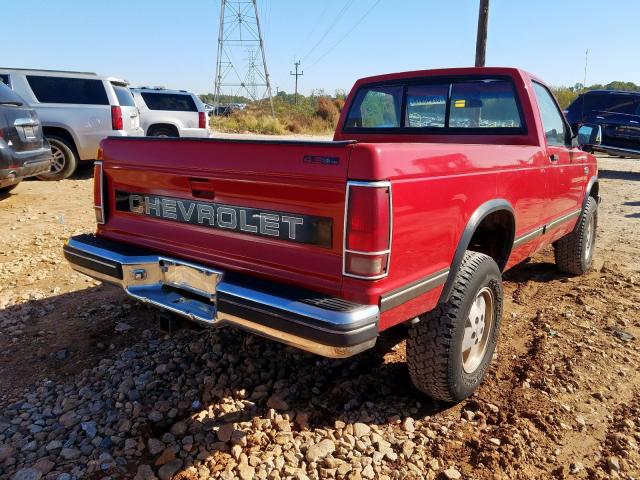 1GCCS14R6P8193353 - 1993 CHEVROLET S TRUCK S1 RED photo 4