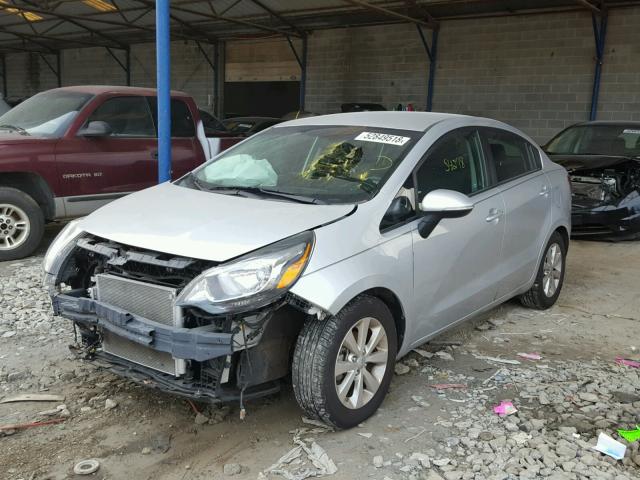 KNADN4A39E6404158 - 2014 KIA RIO EX SILVER photo 2