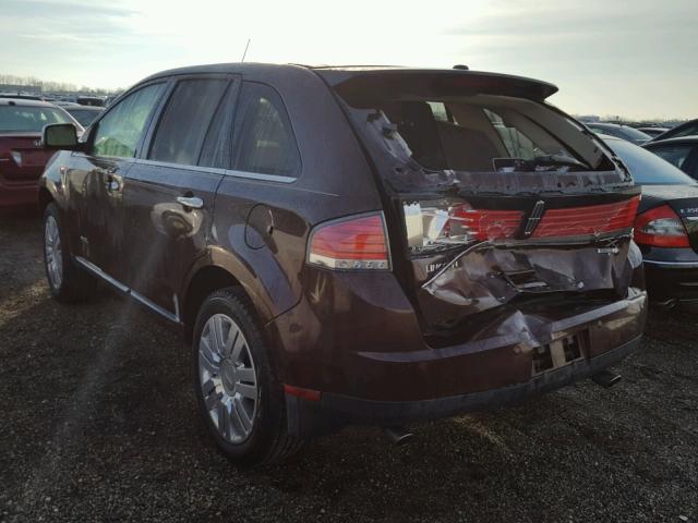 2LMDU88C29BJ04472 - 2009 LINCOLN MKX MAROON photo 3