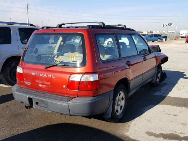 JF1SF63501H735037 - 2001 SUBARU FORESTER L BURGUNDY photo 4