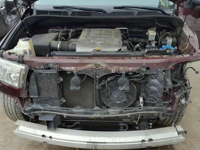 5TDBY68A18S006254 - 2008 TOYOTA SEQUOIA LI BURGUNDY photo 7