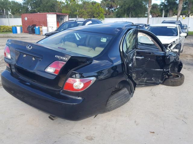 JTHBA30G645022581 - 2004 LEXUS ES 330 BLACK photo 4