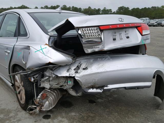 KMHFC46F29A360278 - 2009 HYUNDAI AZERA SE SILVER photo 9