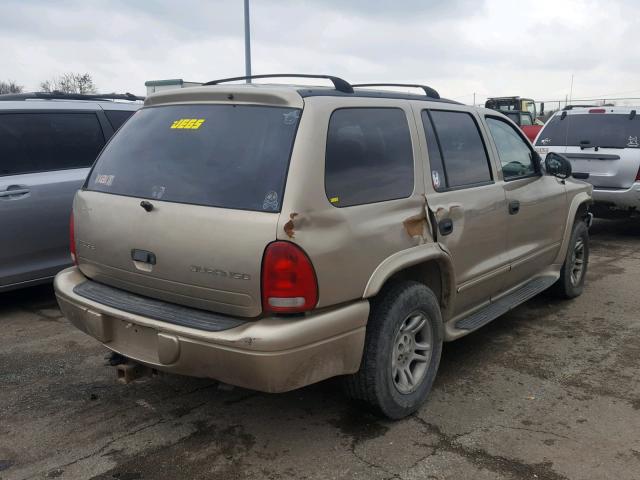 1D4HS58N03F530306 - 2003 DODGE DURANGO SL TAN photo 4