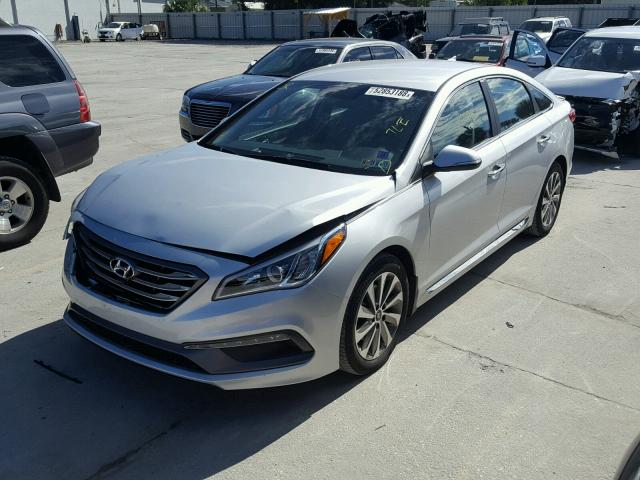 5NPE34AF0FH139287 - 2015 HYUNDAI SONATA SPO SILVER photo 2