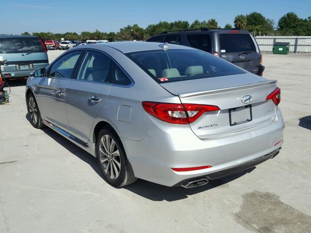 5NPE34AF0FH139287 - 2015 HYUNDAI SONATA SPO SILVER photo 3