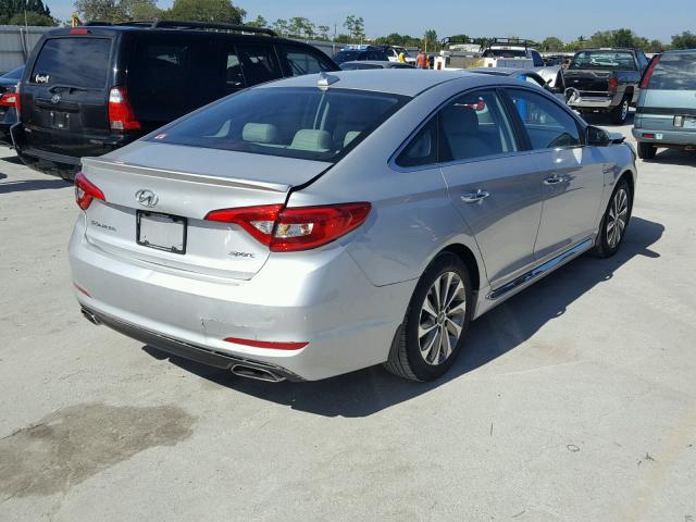 5NPE34AF0FH139287 - 2015 HYUNDAI SONATA SPO SILVER photo 4