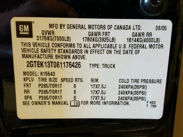 2GTEK13T061176426 - 2006 GMC NEW SIERRA BLUE photo 10