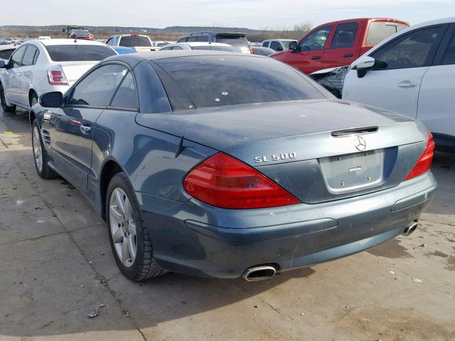 WDBSK75F63F023212 - 2003 MERCEDES-BENZ SL 500R TURQUOISE photo 3