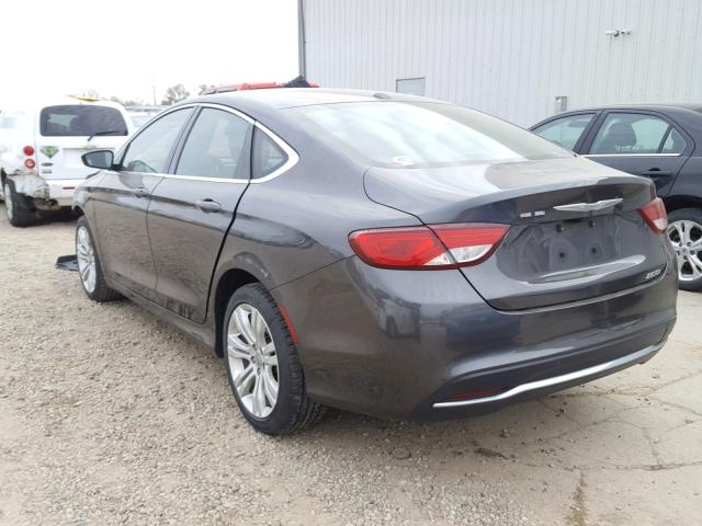 1C3CCCAB9FN552778 - 2015 CHRYSLER 200 LIMITE GRAY photo 3