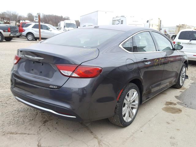 1C3CCCAB9FN552778 - 2015 CHRYSLER 200 LIMITE GRAY photo 4