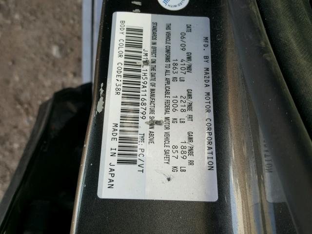 JM1BL1H59A1168799 - 2010 MAZDA 3 S GRAY photo 10