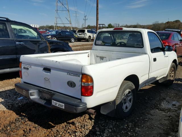 5TENL42N92Z017461 - 2002 TOYOTA TACOMA WHITE photo 4