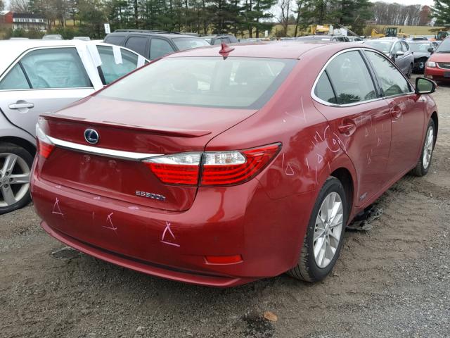 JTHBW1GGXD2025271 - 2013 LEXUS ES 300H RED photo 4