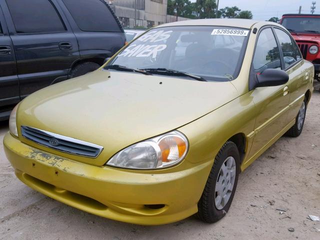 KNADC123416068092 - 2001 KIA RIO GREEN photo 2