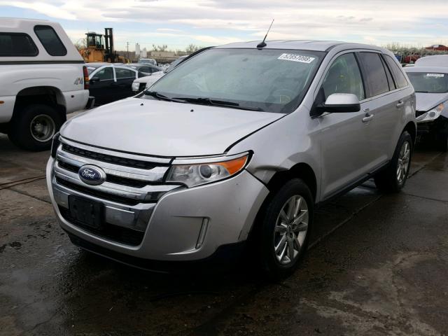 2FMDK4KC4EBA19761 - 2014 FORD EDGE LIMIT SILVER photo 2