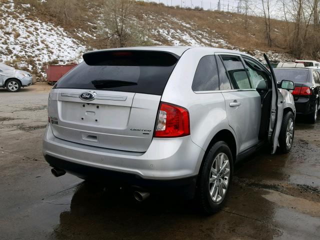 2FMDK4KC4EBA19761 - 2014 FORD EDGE LIMIT SILVER photo 4