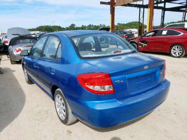 KNADC125046302931 - 2004 KIA RIO BLUE photo 3