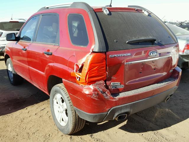 KNDJE723697599576 - 2009 KIA SPORTAGE L RED photo 3