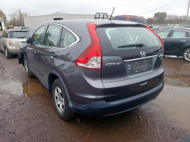 2HKRM4H39DH605192 - 2013 HONDA CR-V LX GRAY photo 3