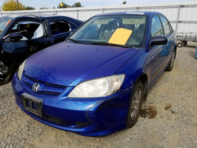 1HGES16394L002939 - 2004 HONDA CIVIC DX V BLUE photo 2