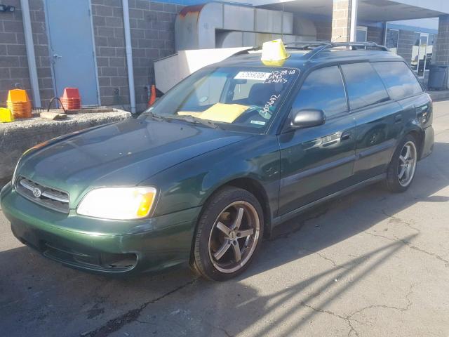 4S3BH635027303642 - 2002 SUBARU LEGACY L GREEN photo 2