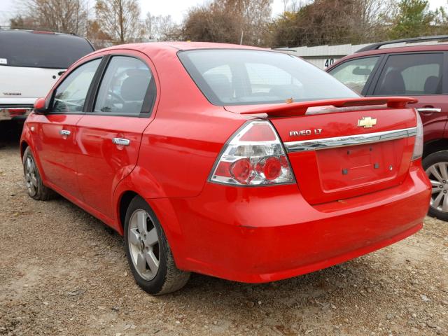 KL1TG56698B193581 - 2008 CHEVROLET AVEO LT RED photo 3