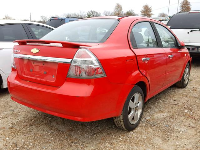 KL1TG56698B193581 - 2008 CHEVROLET AVEO LT RED photo 4