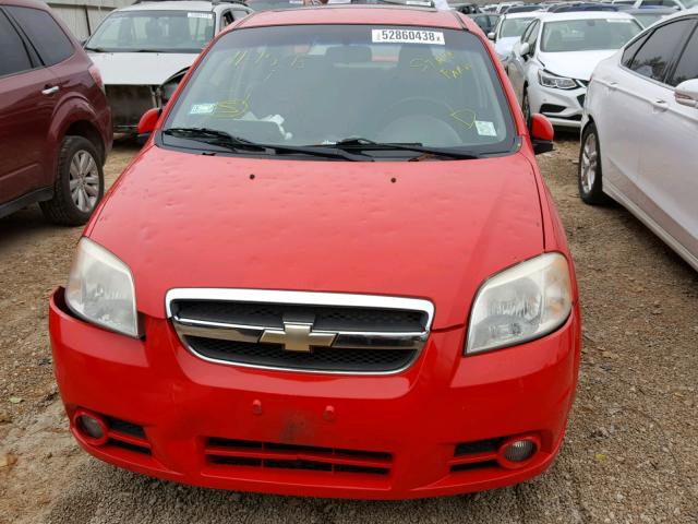 KL1TG56698B193581 - 2008 CHEVROLET AVEO LT RED photo 9