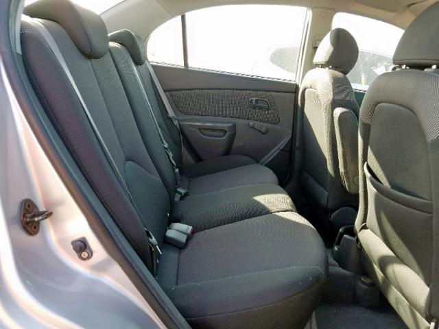 KNADE123966137635 - 2006 KIA RIO SILVER photo 6