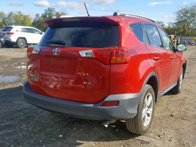 2T3WFREV8DW038532 - 2013 TOYOTA RAV4 XLE RED photo 4