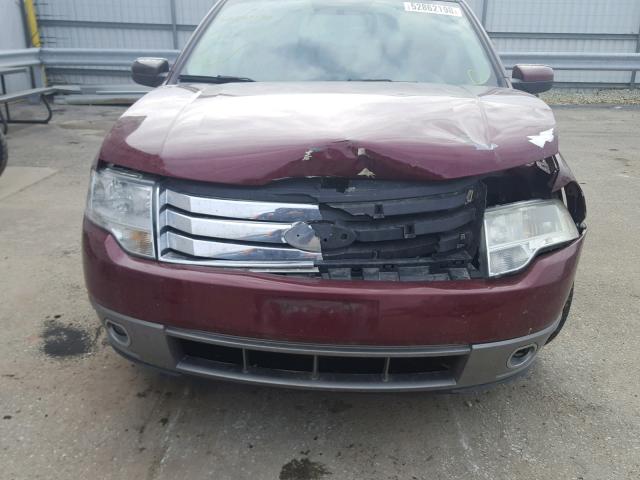 1FMDK02W68GA27280 - 2008 FORD TAURUS X S MAROON photo 9