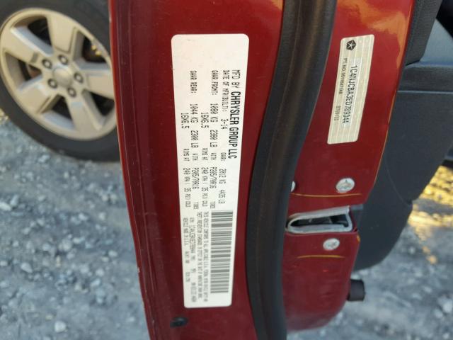 1C4NJCBA3ED789044 - 2014 JEEP COMPASS SP მუქწითელი ფოტო 10