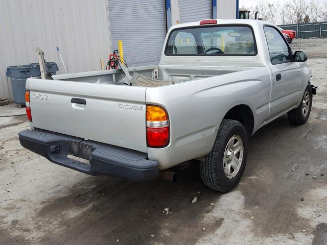 5TENL42NX1Z743800 - 2001 TOYOTA TACOMA SILVER photo 4