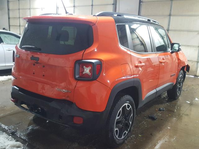 ZACCJBCB7HPE54917 - 2017 JEEP RENEGADE T ORANGE photo 4