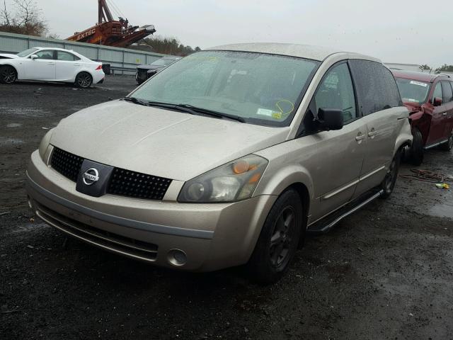 5N1BV28U74N330347 - 2004 NISSAN QUEST S GOLD photo 2