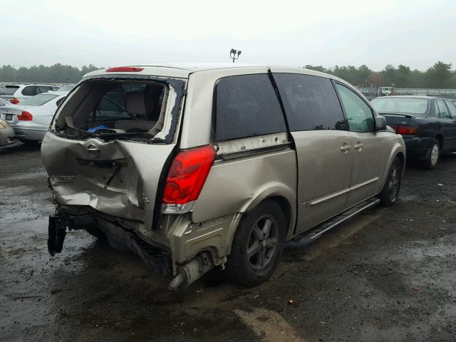 5N1BV28U74N330347 - 2004 NISSAN QUEST S GOLD photo 4