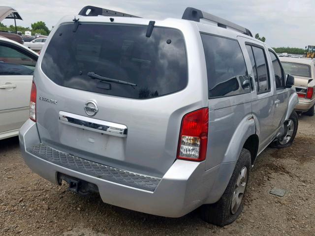 5N1AR18U78C621510 - 2008 NISSAN PATHFINDER SILVER photo 4