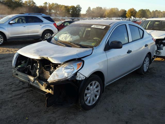 3N1CN7AP2EL855783 - 2014 NISSAN VERSA S SILVER photo 2