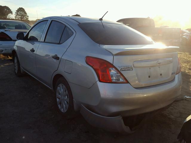 3N1CN7AP2EL855783 - 2014 NISSAN VERSA S SILVER photo 3