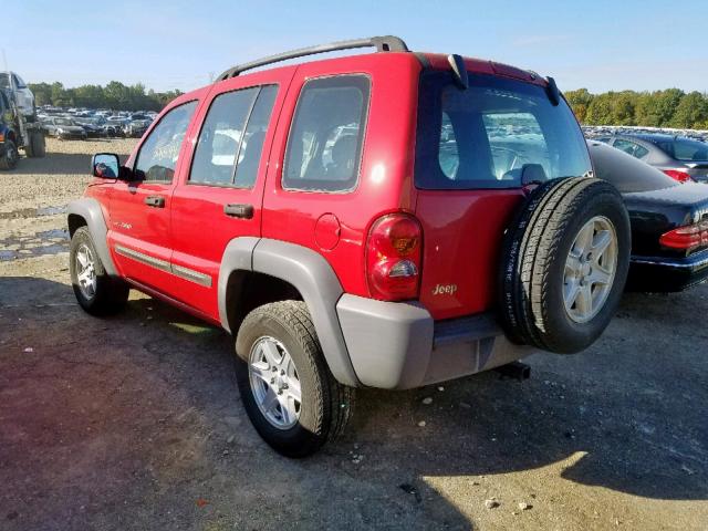 1J4GK48KX2W137222 - 2002 JEEP LIBERTY SP RED photo 3