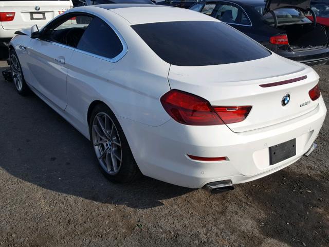 WBALX3C56CDV77496 - 2012 BMW 650 I WHITE photo 3