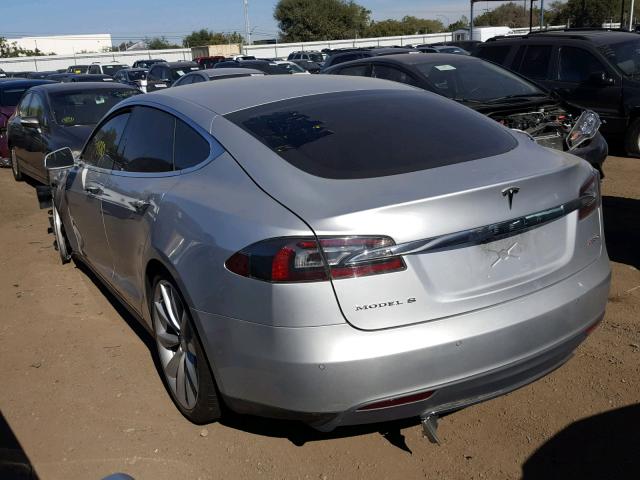 5YJSA1H28EFP64088 - 2014 TESLA MODEL S SILVER photo 3