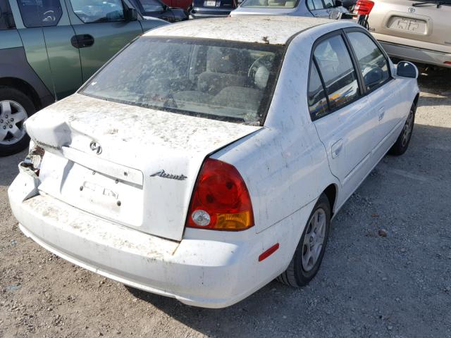 KMHCG45C14U508720 - 2004 HYUNDAI ACCENT GL WHITE photo 4