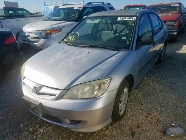 2HGES16364H548983 - 2004 HONDA CIVIC DX V SILVER photo 2