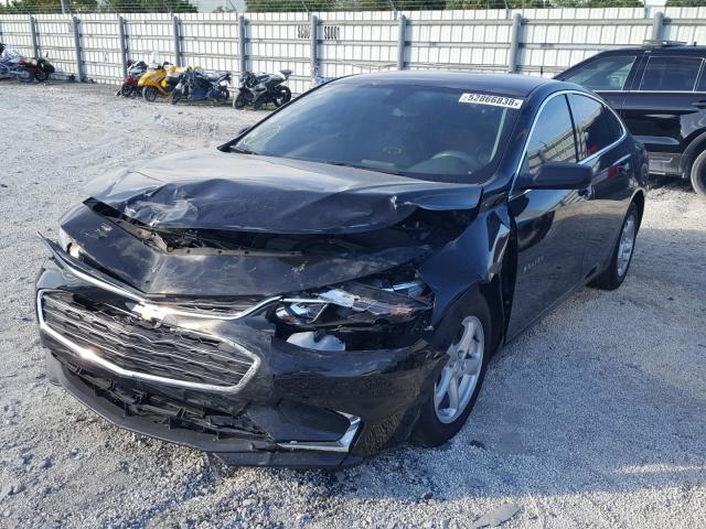 1G1ZB5ST8HF163812 - 2017 CHEVROLET MALIBU LS BLACK photo 2