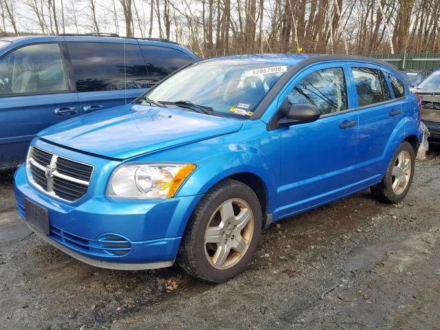 1B3HB48B28D784567 - 2008 DODGE CALIBER SX BLUE photo 2