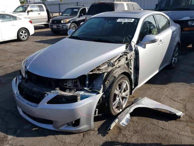 JTHBK262295102342 - 2009 LEXUS IS 250 SILVER photo 2