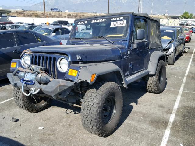 1J4FA49S56P782048 - 2006 JEEP WRANGLER / BLUE photo 2